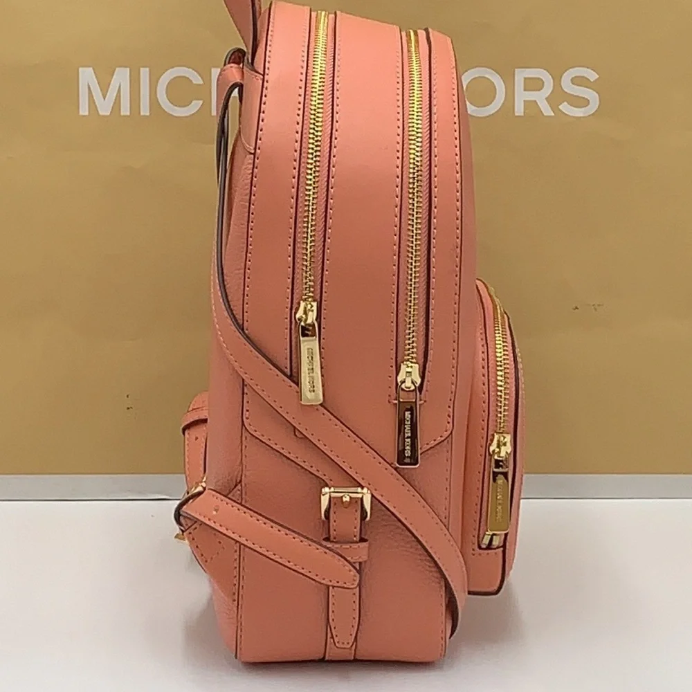 Michael Kors Jaycee Medium Zip Pocket Backpack Sherbert color